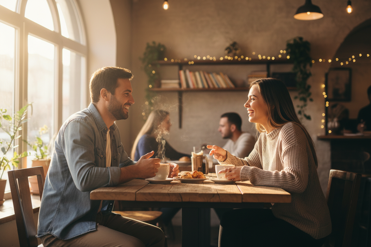 Man and woman on a casual date